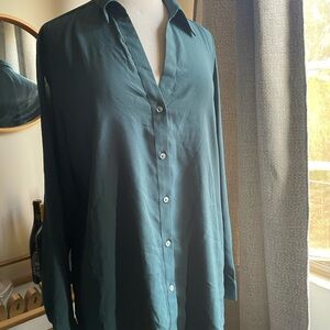 Ann Taylor Teal Button-Up Blouse NWT